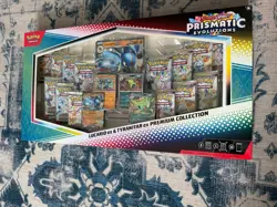2x Pokemon Prismatic Evolutions Lucario EX and Tyranitar EX Premium Collection - Image 1