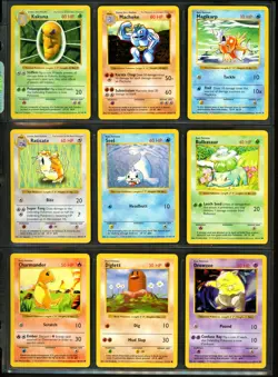1999 Pokemon BASE SET SHADOWLESS Edition NEAR COMPLETE Non Holo Cards Lot RARE + - Image 3