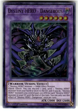 Yugioh Destiny HERO - Dangerous BLHR-EN063 Ultra Rare 1st Ed NM - Image 1