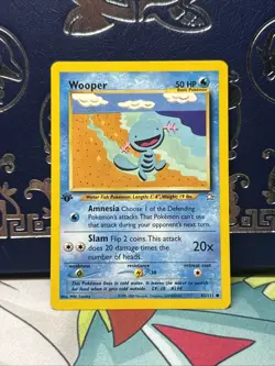 Wooper 1st Edition Neo Genesis 82/111 Pokemon Card NM - Image 1