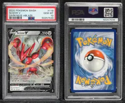 Scizor V Pokemon Sword & Shield Darkness Ablaze PSA 10 GEM MT g6p - Image 3