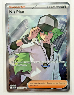 N's Plan 163/086 Full Art Black Bolt English Pokemon Card Near Mint - Image 1