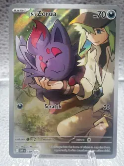 N's Zorua 189 Sv: Scarlet & Violet Promo Cards Holo Pokemon Card Full Art - Image 1