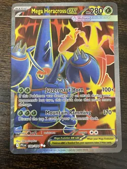 Pokemon Mega Heracross EX 108/094 Phantasmal Flames SR Full Art English Card TCG - Image 1