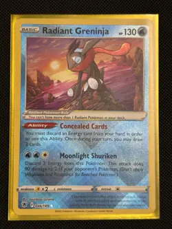 Pokemon TCG Radiant Greninja Holo Rare Card Swsh10: Astral Radiance 046/189 NM - Image 1