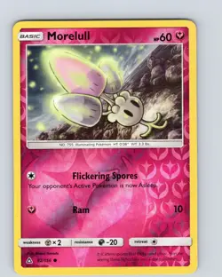 Pokemon TCG Morelull S&M Ultra Prism 92/156 Reverse Holo Common Card NM - Image 1