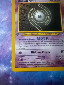 * 1st Edition * Vintage Unown H 28/105 Neo Destiny Rare Card Pokemon TCG - Image 5