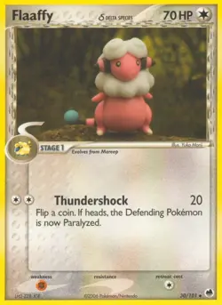 Flaaffy (Delta Species) 30/101 Uncommon Dragon Frontiers Pokemon Card - Image 1
