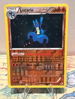 Pokemon TCG Lucario Legendary Treasures Holo Card 80/113 Reverse Holo - Image 1