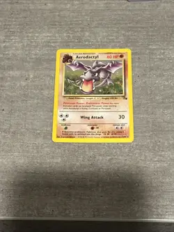 Pokemon TCG 1999 Fossil Base Set Aerodactyl 1/62 Holo Rare Card - Image 1