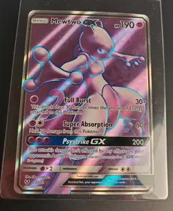 2017 Mewtwo GX 72/73 Shining Legends Holo Full Art Pokemon Card - Image 1