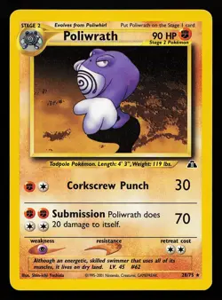 Poliwrath 28/75 Rare Neo Discovery Pokemon Card - Image 1