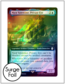 1x Nick Valentine, Private Eye, Surge Foil Extended 0906, Magic MTG NM - Image 1