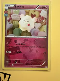 Swirlix 2016 Reverse Halo RC19/RC32 Fairy Type Pokemon Card Modertly Played - Image 1