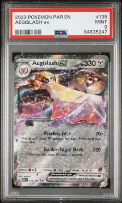 2023 Pokemon Paradox Rift Aegislash ex #135 DOUBLE RARE EXTENDED ART PSA 9 MINT - Image 1