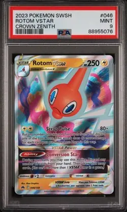 2023 Pokemon Crown Zenith Rotom VStar Extended Art PSA 9 MINT HOLO RARE #046 - Image 1