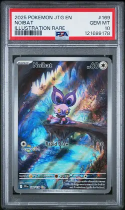 2025 POKEMON JTG EN-JOURNEY TOGETHER ILLUSTRATION RARE #169 NOIBAT PSA 10 - Image 1