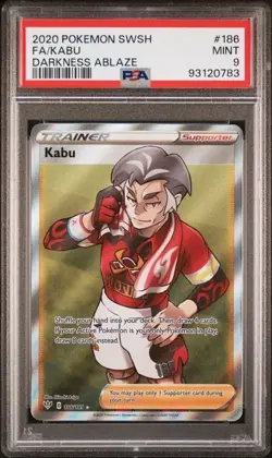 2020 Pokemon Darkness Ablaze Kabu FULL ART #186 Holo Rare PSA 9 MINT - Image 1