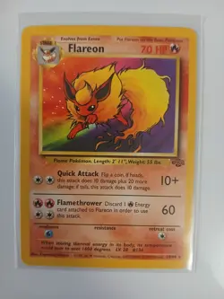 Pokemon TCG Flareon 19/64 Jungle Non - Holo - Base Set Vintage 1999 WOTC LP - Image 1