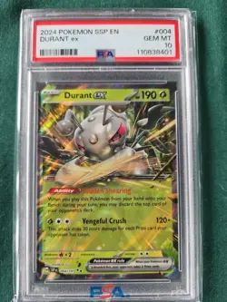 DURANT ex - 2024 Pokemon SSP EN -#004 -GRADED PSA GEM MINT 10 - Image 1