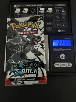 Heavy 22.77g Pokemon TCG SV 10.5 Black Bolt Booster Pack Sealed! - Image 1