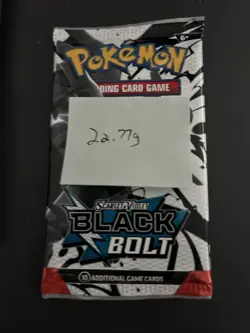 Heavy 22.77g Pokemon TCG SV 10.5 Black Bolt Booster Pack Sealed! - Image 4