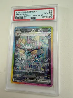 Pokemon Vaporeon ex Prismatic Evolutions Special Illustration Rare #149 PSA 10 - Image 4