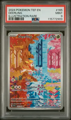 POKEMON 2024 TEMPORAL FORCES DEERLING ILLUSTRATION RARE 165 PSA 9 - Image 1