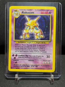 Alakazam 1/102 Holo Rare Pokemon 1999 Unlimited Base Set HP - Image 1