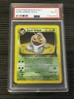 2000 Dark Arbok-Holo Pokemon Team Rocket #2 PSA 4 VG-EX - Image 1