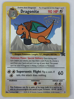 1999 Pokemon Black Star Promo Card 5 Dragonite First Movie Stamp NM Unplayed - Image 3