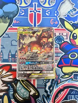 Pokemon Card - Reshiram & Charizard GX SM201 Sun & Moon Black Star Promo SM Holo - Image 1