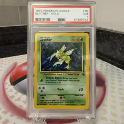 PSA 7 Near Mint Scyther Jungle 10/64 Pokemon Card Holo Rare WOTC Vintage 1999 - Image 1