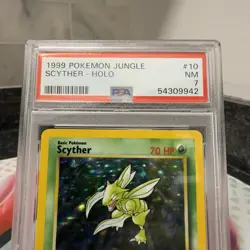 PSA 7 Near Mint Scyther Jungle 10/64 Pokemon Card Holo Rare WOTC Vintage 1999 - Image 2