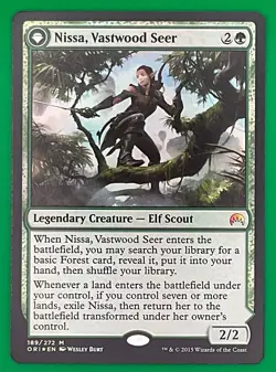 MTG - FOIL Nissa, Vastwood Seer / Sage Animist - Origins - Near Mint MAGIC CARD - Image 1