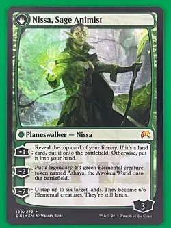 MTG - FOIL Nissa, Vastwood Seer / Sage Animist - Origins - Near Mint MAGIC CARD - Image 2