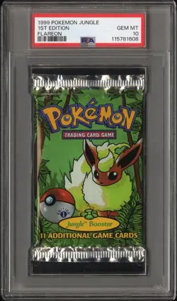 1999 Pokemon Jungle 1st Edition Booster Pack Sealed Flareon Art PSA 10 - Image 1