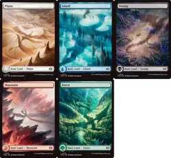 TARKIR: DRAGONSTORM ~mtg FULL ART Basic Land Set of 5 Fresh Mana - Image 1