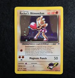 Pokemon - Rocket's Hitmonchan - Gym Heroes 11/132 Unlimited Holo Rare - LP - Image 1