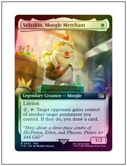 1x Stiltzkin, Moogle Merchant, Extended Art Foil, Final Fantasy, Magic MTG NM - Image 1