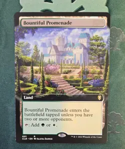 NM Bountiful Promenade Extended Art Land Commander Baldur's Gate Rare MTG #601 - Image 1