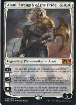MTG: Core Set 2020: Ajani, Strength of the Pride: Lightly Played Condition - Image 1