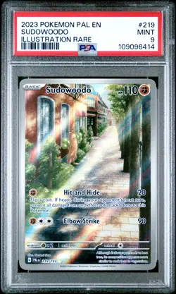 2023 POKEMON PAL EN-PALDEA EVOLVED ILLUSTRATION RARE #219 SUDOWOODO PSA 9 - Image 1