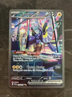 Pokemon Scarlet and Violet - MIRAIDON EX SPECIAL ILLUSTRATION RARE 244/198 NM - Image 1