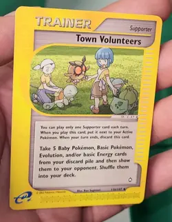 Vintage Rare Town Volunteers Aquapolis 136/147 E-Reader Series Pokemon Tcg Card - Image 1