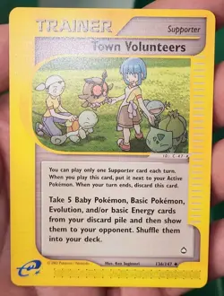 Vintage Rare Town Volunteers Aquapolis 136/147 E-Reader Series Pokemon Tcg Card - Image 4
