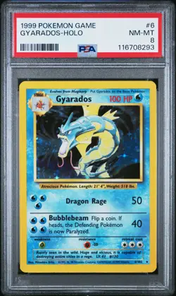 1999 Pokemon Game Gyarados #6 PSA 8 Holo TCG - Image 1