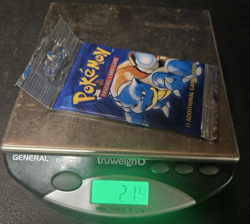1999 Pokemon Base Set Booster Pack Blastoise Art Long Crimp Heavy 21.4g Sealed - Image 1