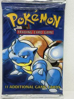 1999 Pokemon Base Set Booster Pack Blastoise Art Long Crimp Heavy 21.4g Sealed - Image 3