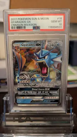PSA 10 Gyarados Gx 18 2017 Pokemon Sun & Moon Crimson Invasion New Cert Low Pop - Image 1